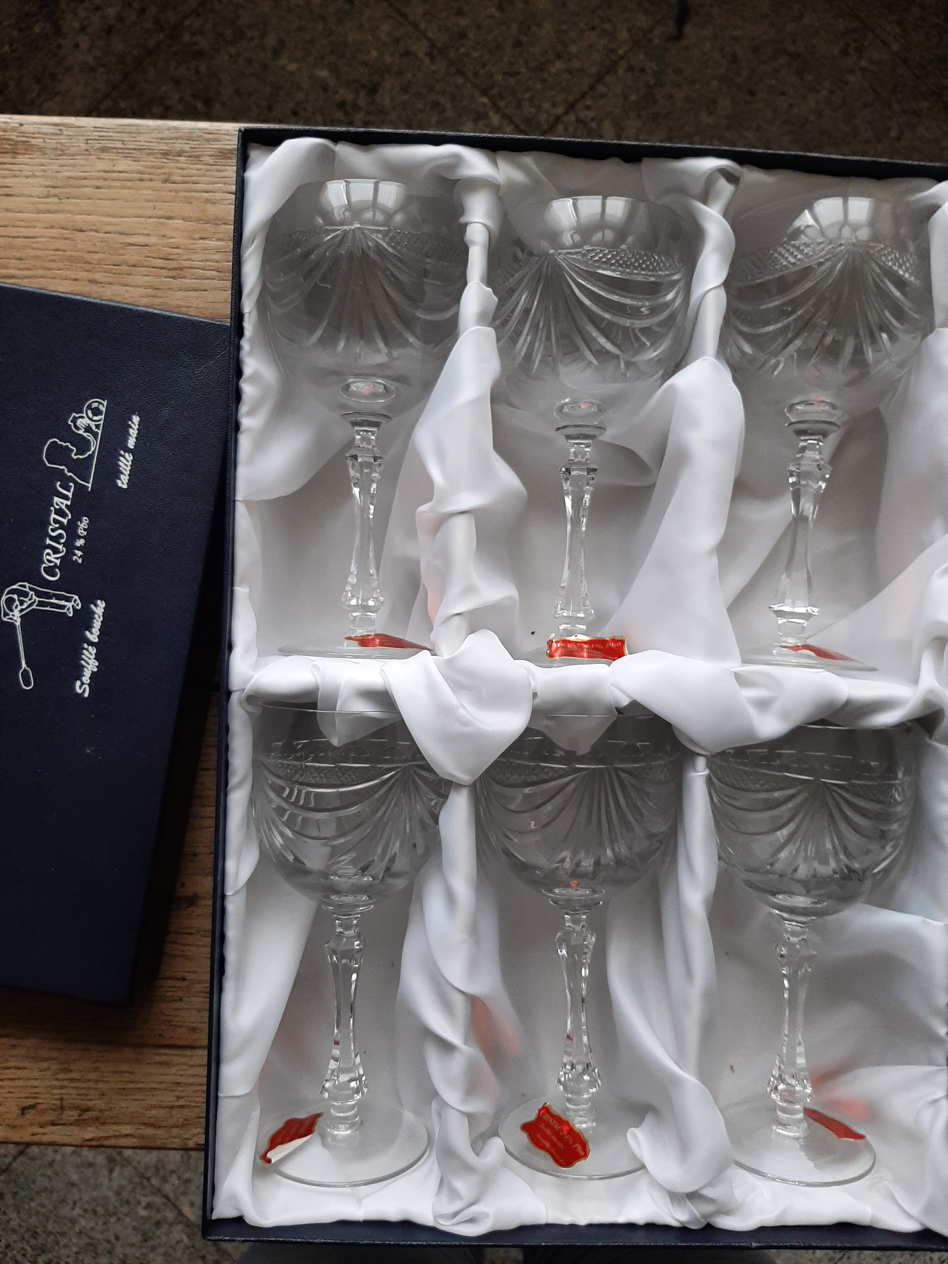 Coffret 6 verres à eau cristal de lorraine