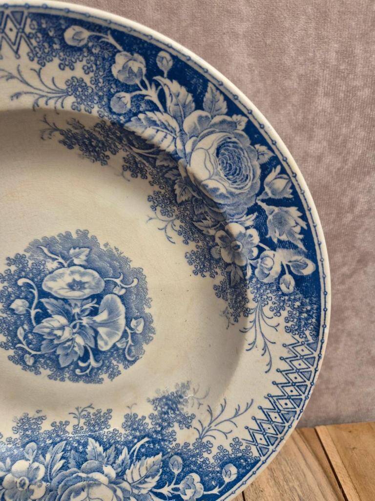 Set of 2 deep plates in Sarreguemines ironstone – Jardinière model – Various decorations