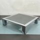 Mid-century chrome and dark mirror glass side table attributed to Saporiti. Italy 1970s