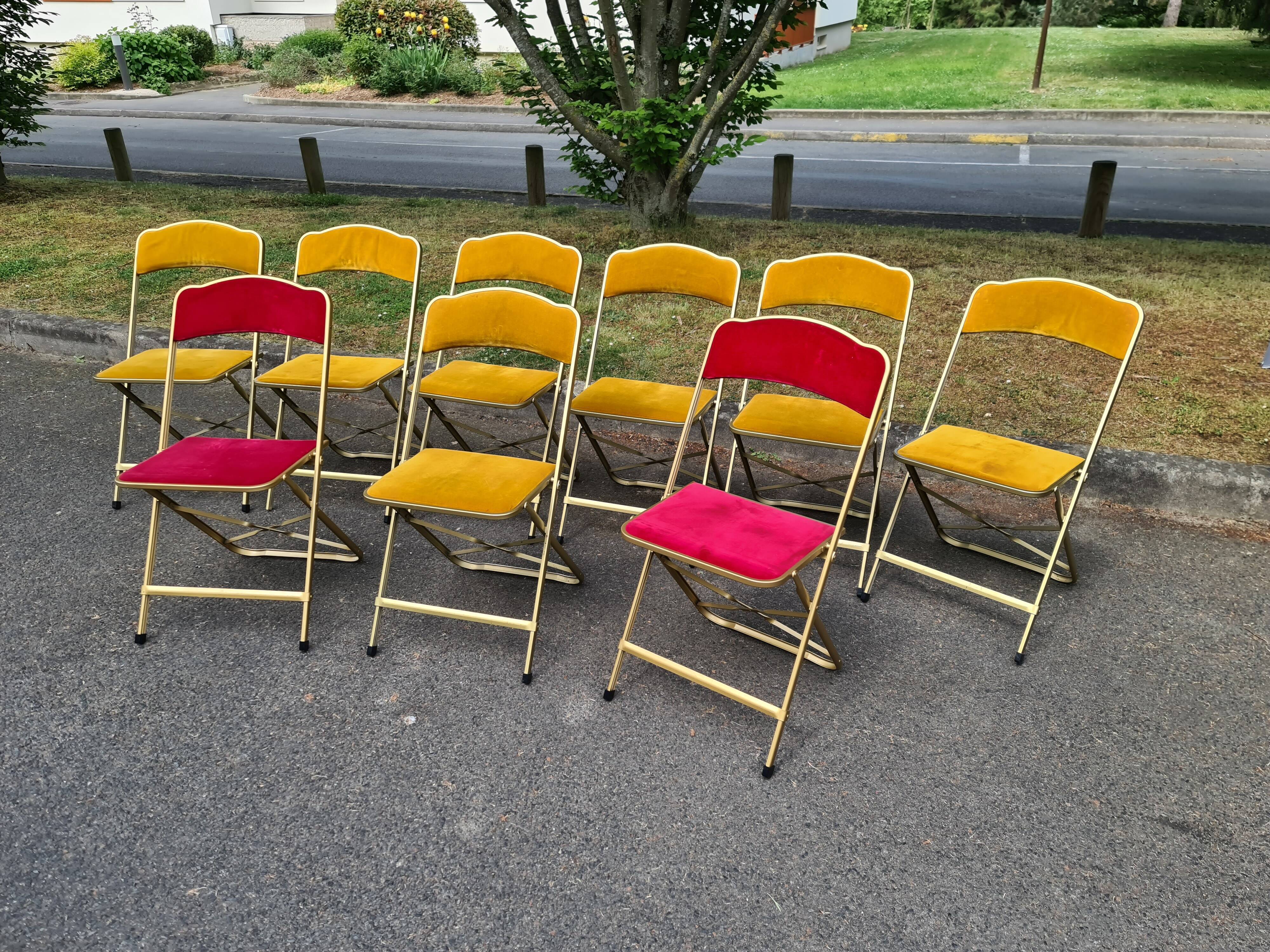 Set of 10 folding chairs Chaisor "theater chair"
