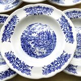 6 Pyroplan porcelain soup plates