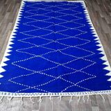 Blue Moroccan rug, handmade rug 150/250cm.