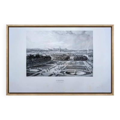 Vienne, Autriche gravure Vintage, 1841 Authentique.