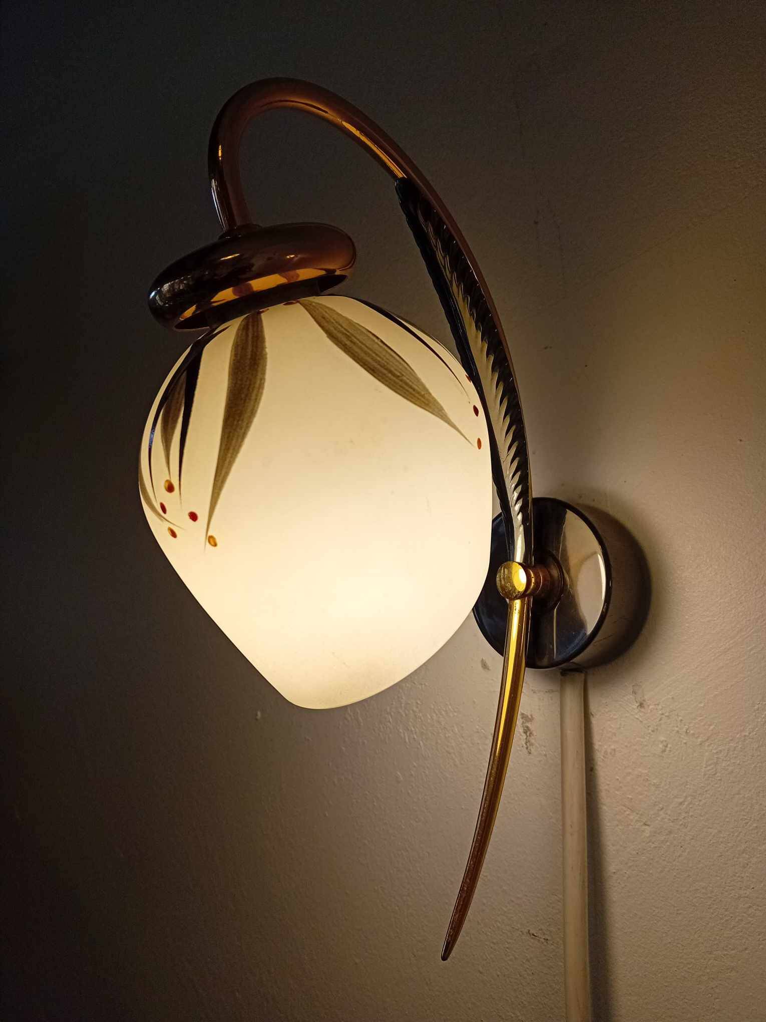 Pair of 50s/60s golden wall lights