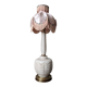 Pink frosted glass bedside table lamp, boudoir decoration