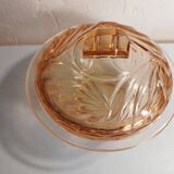 Candy dish, sugar bowl, pink glass box