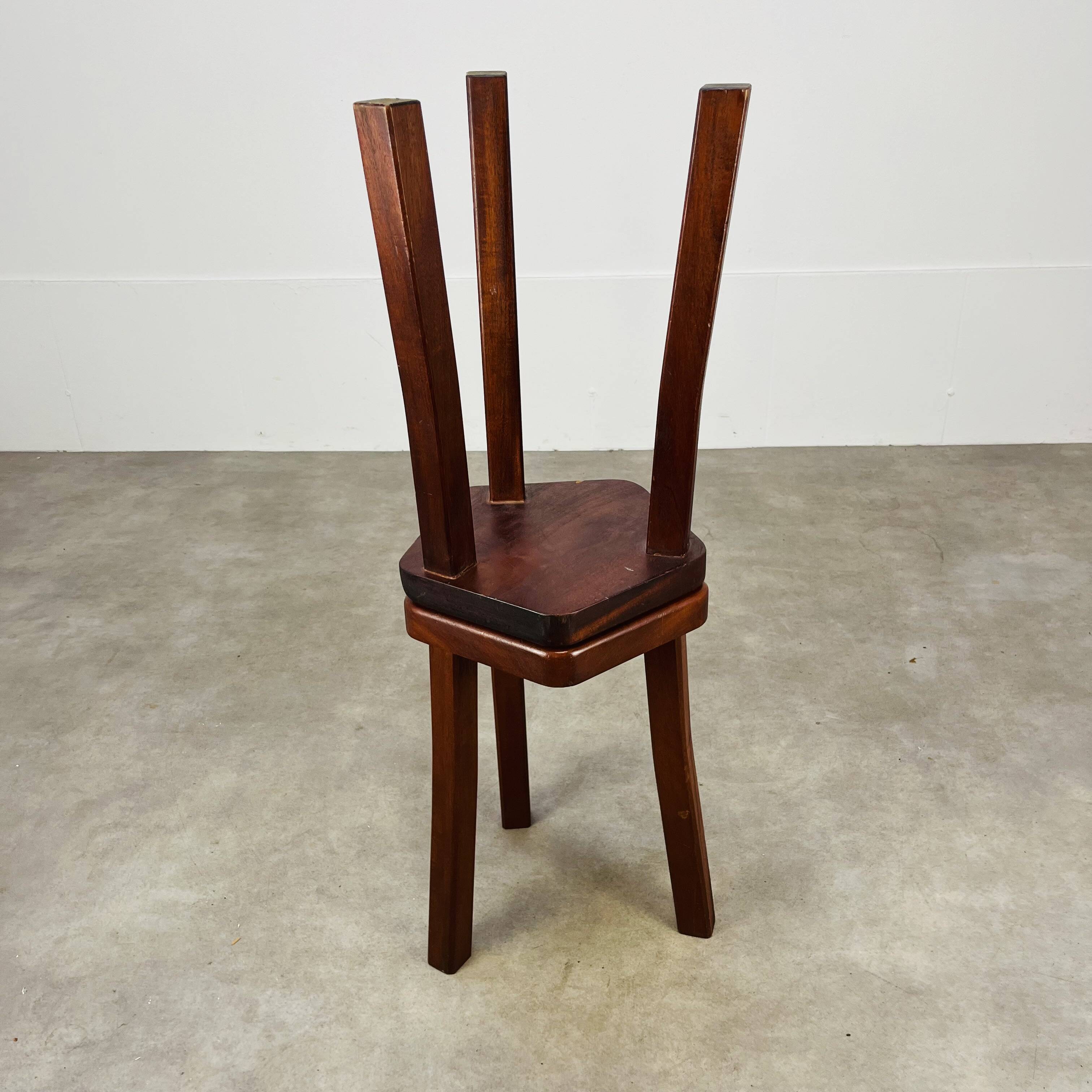 2 brutalist elm stools by Aranjou