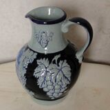 Cobalt blue faience wine pitcher west germany