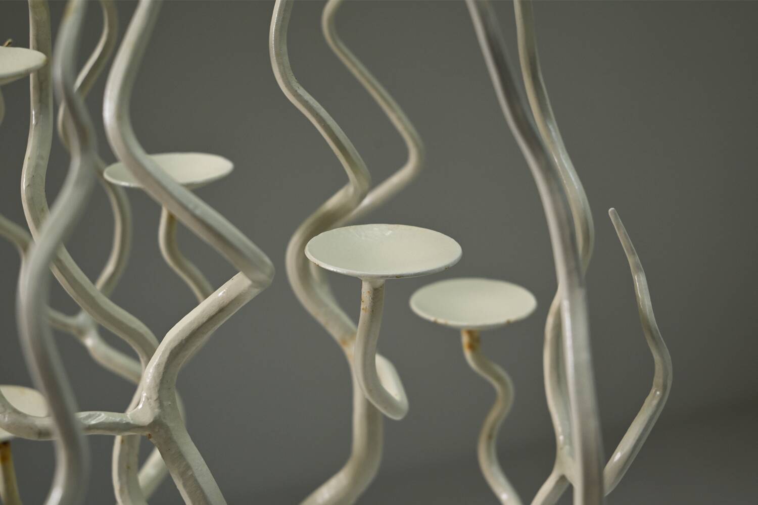 White brutalist tree candle holder “tree of life” 1970s.