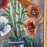 Swedish Oil on Panel – “Flower Still Life” by A. Åslund – Dated 1954