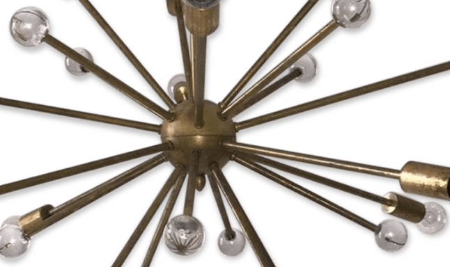 chandelier sputnik 24 arm brass and murano glass