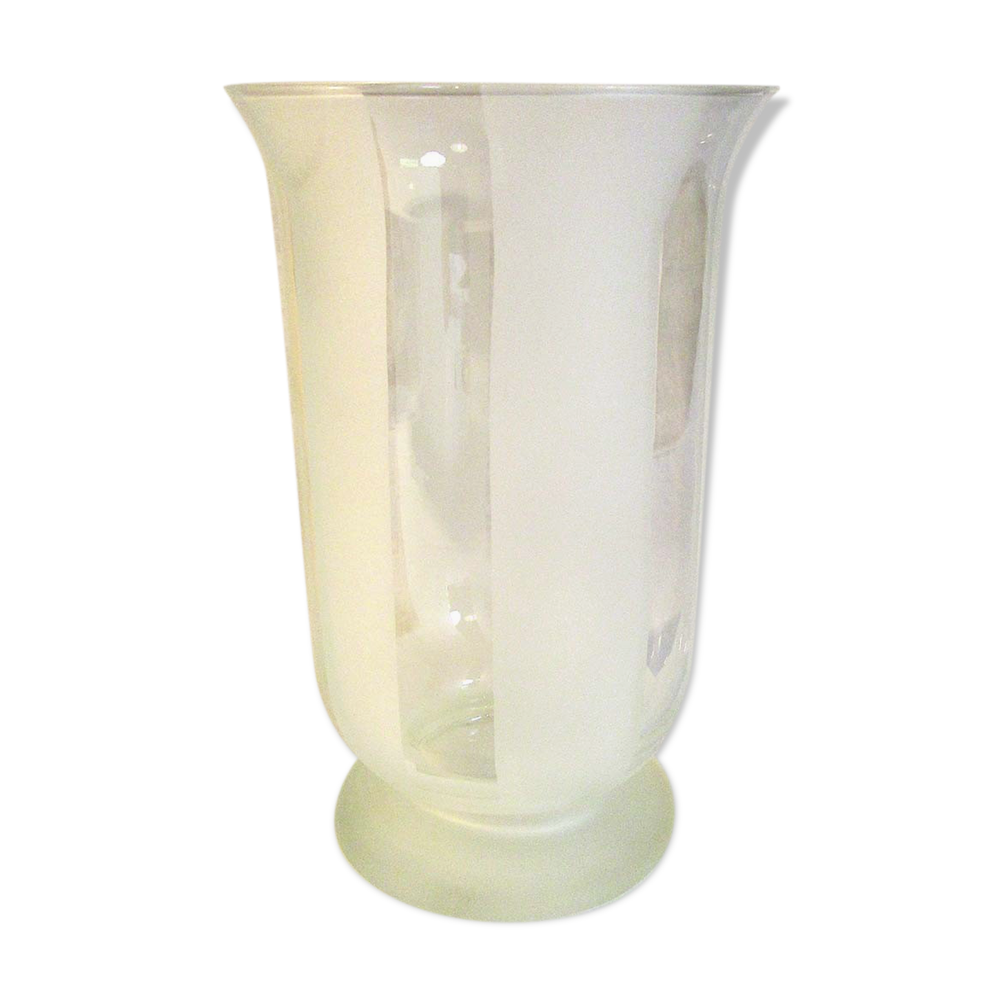 Glass vase with satin stripes