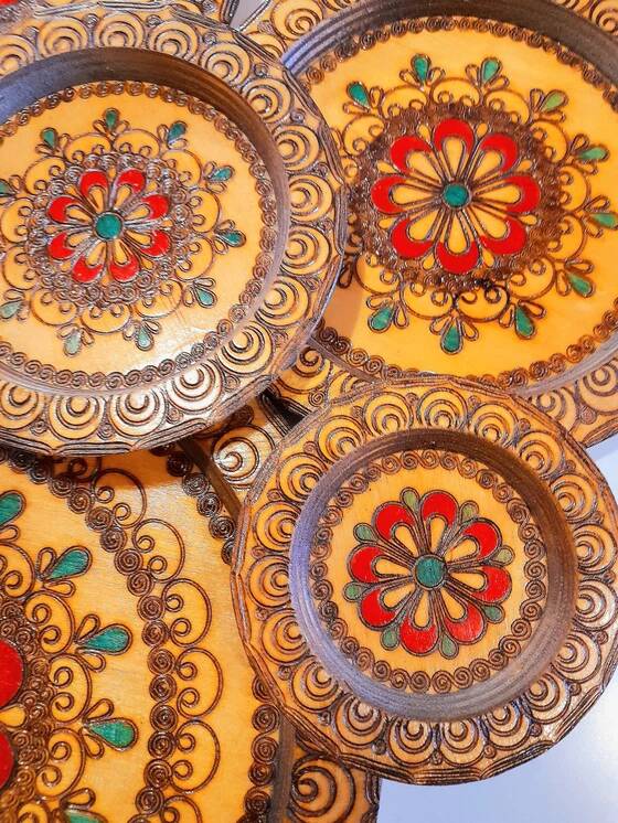 Plateaux en bois vintage