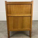 50s wooden cross-braced bedside table
