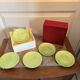 Japanese Green Cup Saucer Underplate ANDOI CLOISONNE CLOISON