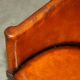 Fauteuil de bureau Édouardien 1910 en cuir et chêne sculpté