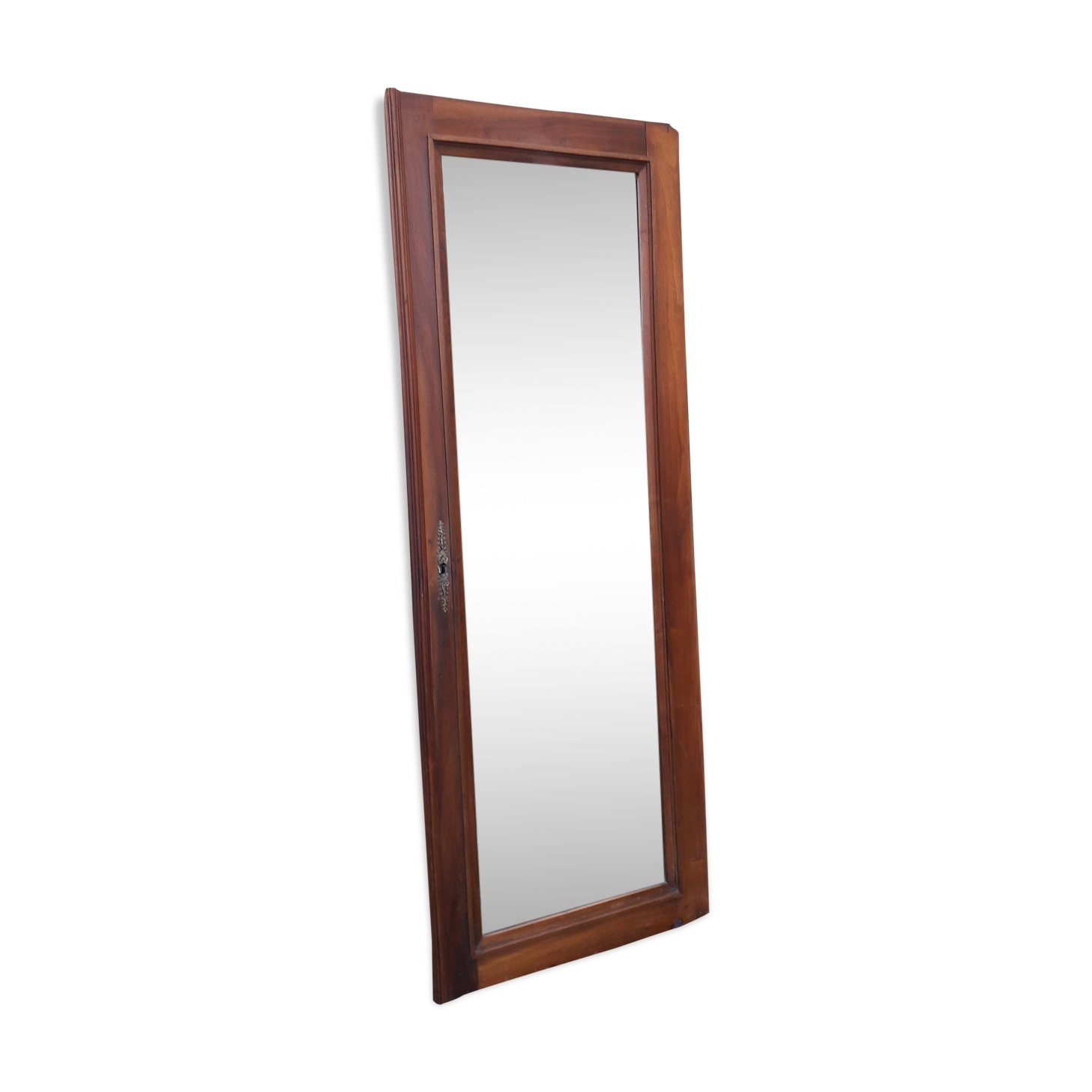 Old beveled wooden frame mirror 159x60cm