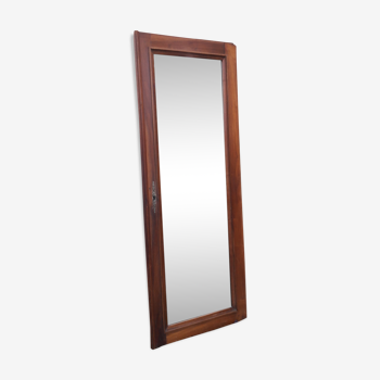 Ancien miroir biseauté cadre en bois 159x60cm