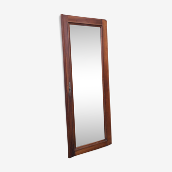 Old beveled wooden frame mirror 159x60cm