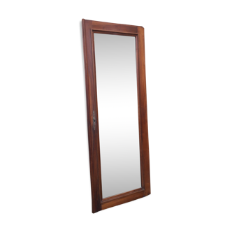 Old beveled wooden frame mirror 159x60cm
