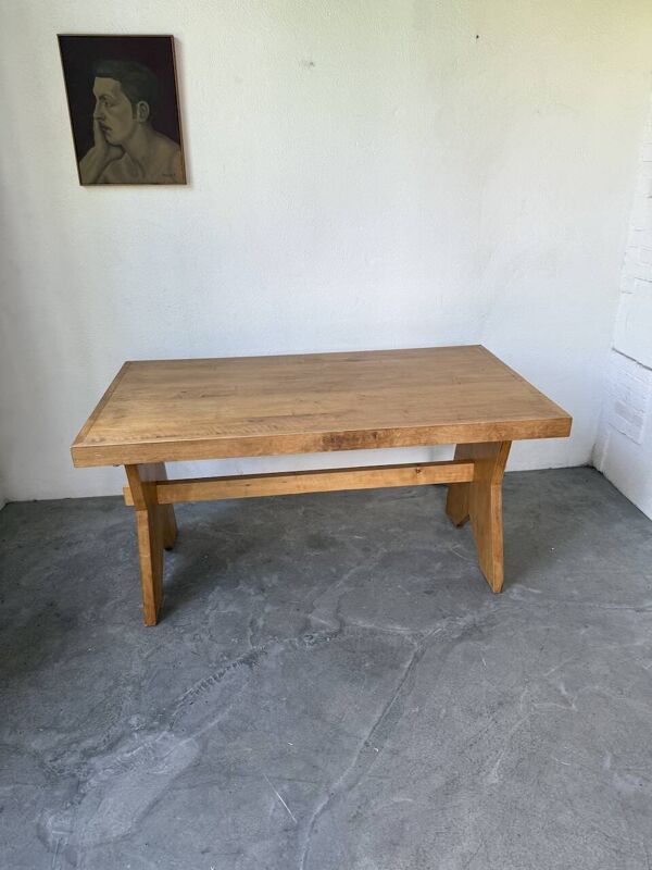 Table, mobilier de montagne en hêtre, 1950