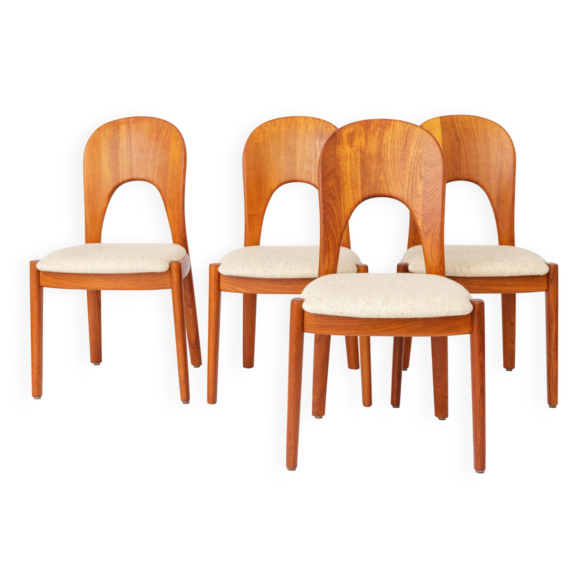 Chaises de salle à manger Niels Koefoed Morten, ensemble de 4, teck, années 1970, danois