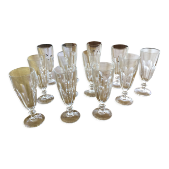 12 crystal champagne flutes