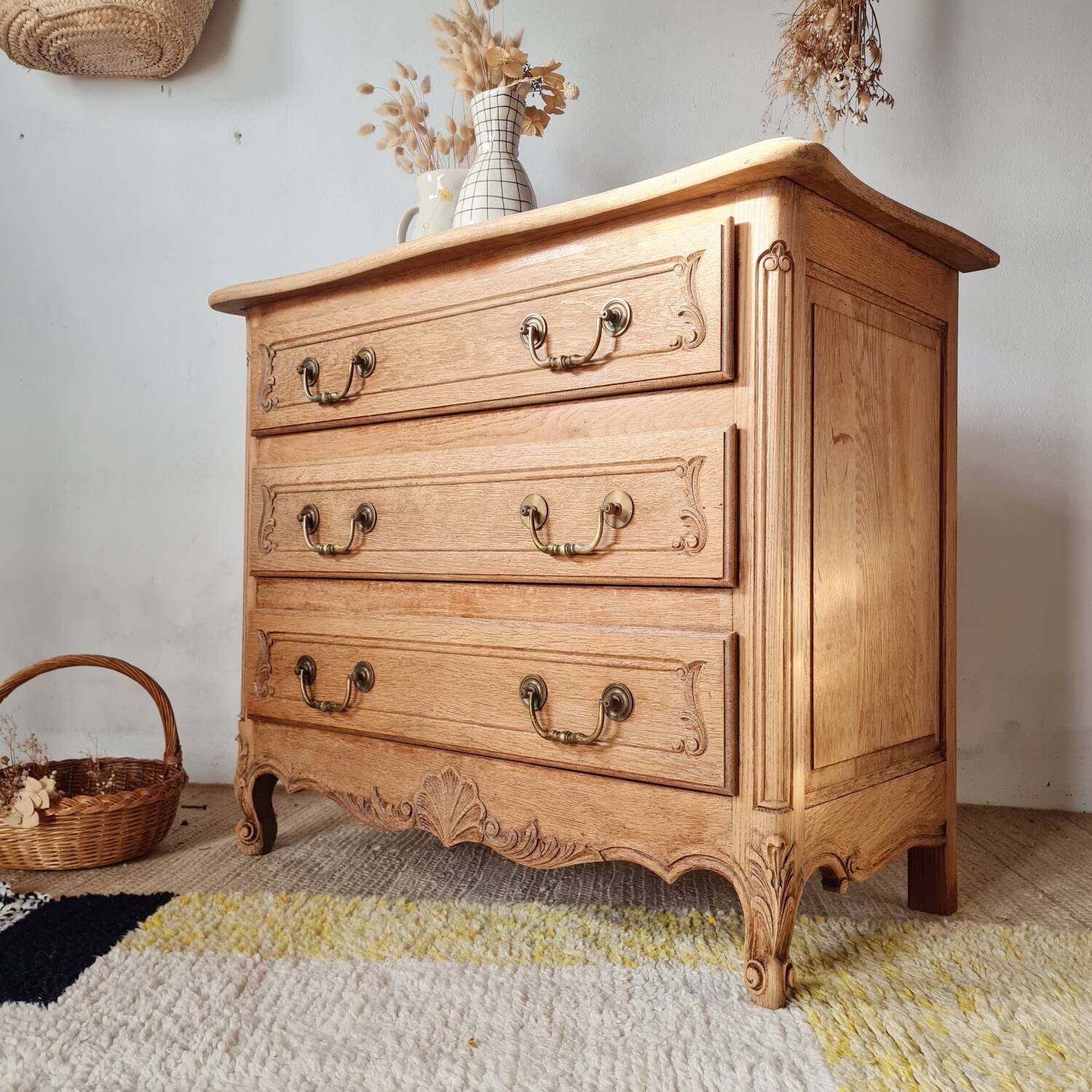 Antique solid wood commode