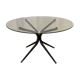 Table basse en verre et laiton, années 50