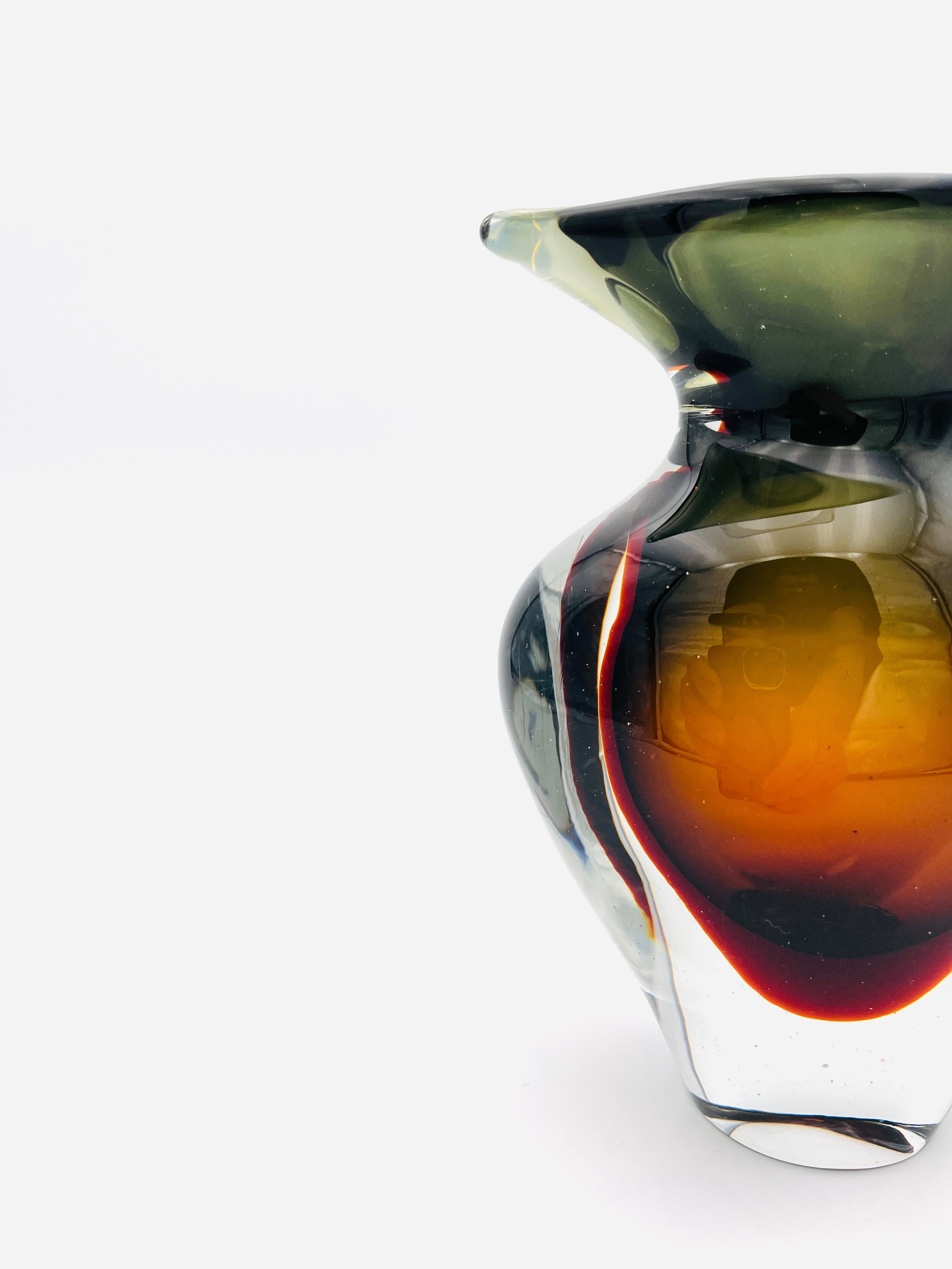 Murano Sommerso vase by Flavio Poli for Seguso 1960
