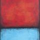 Red and Blue original minimalist abstract modern painting on stretched canv