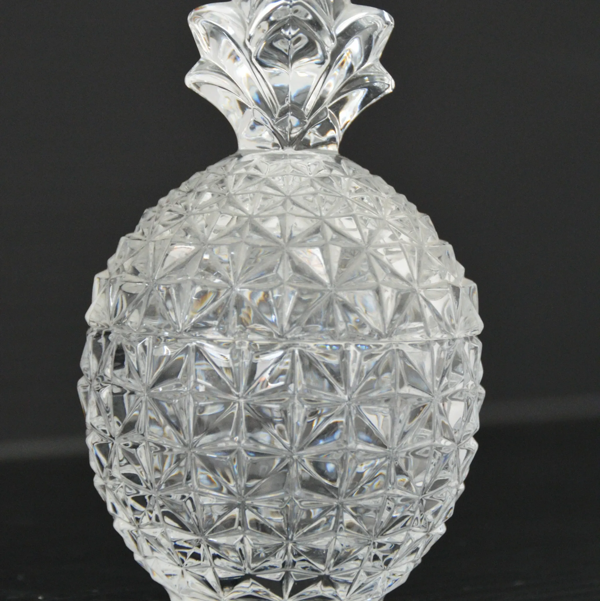 Sugar bowl / Candy dish pineapple crystal 1970
