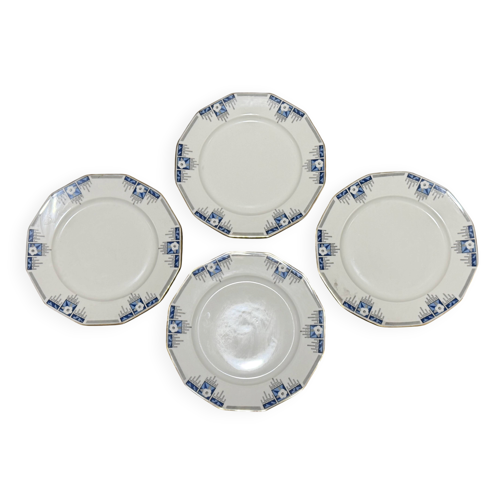 4 superb and rare Art Deco stylised plates by Malaveix & Granger 19