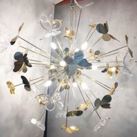 Brass and Murano glass chandelier