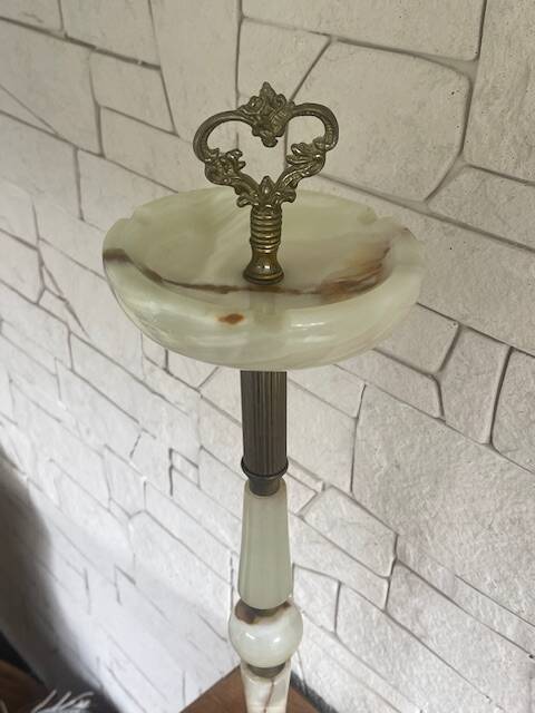 Onyx and brass ashtray