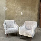 Pair of armchairs in velvet Fendi Casa