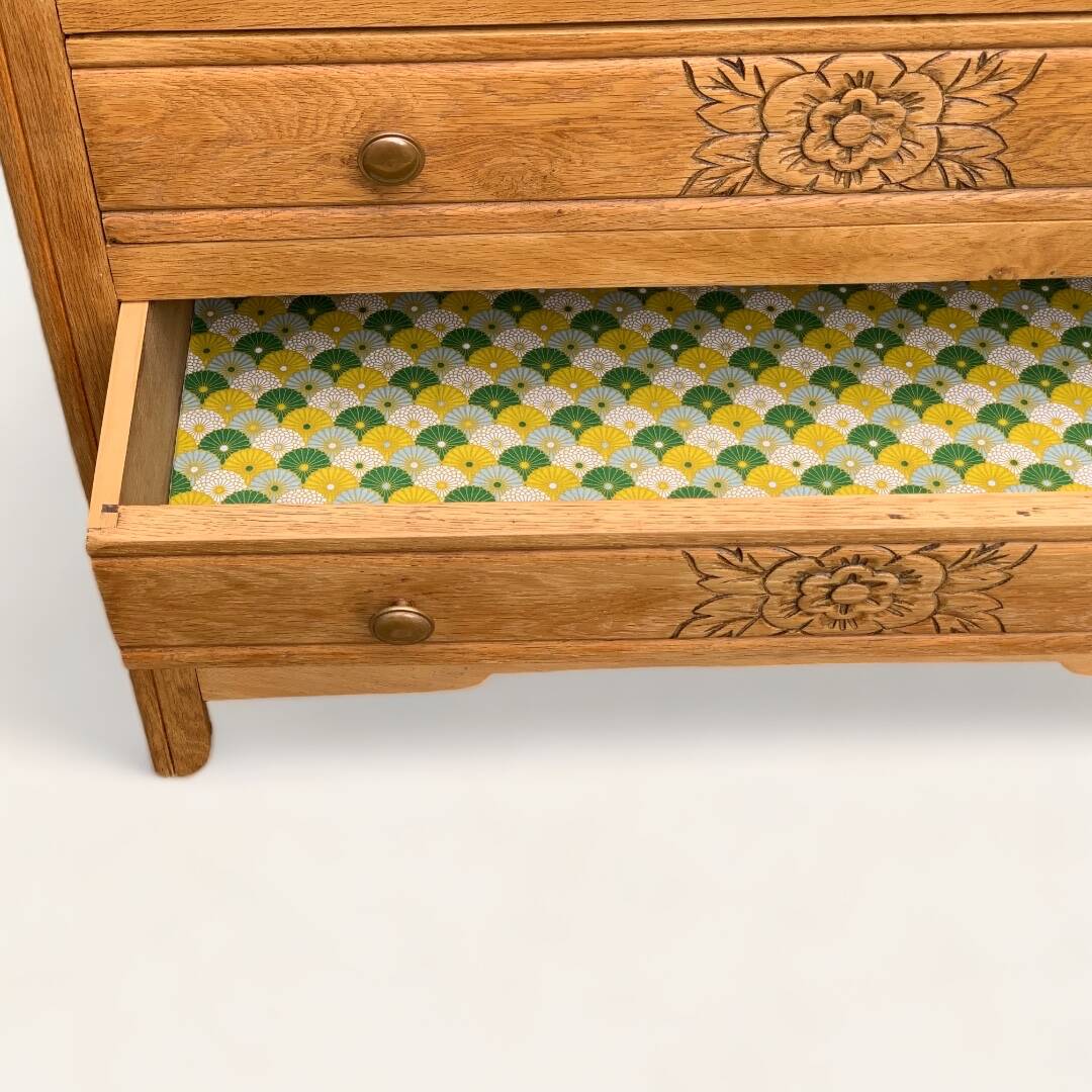 Art deco raw oak chest of drawers 1930