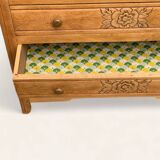 Art deco raw oak chest of drawers 1930