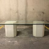 "Octagonal" concrete and glass coffee table, 1970