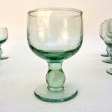 Set of 8 vintage water green glasses