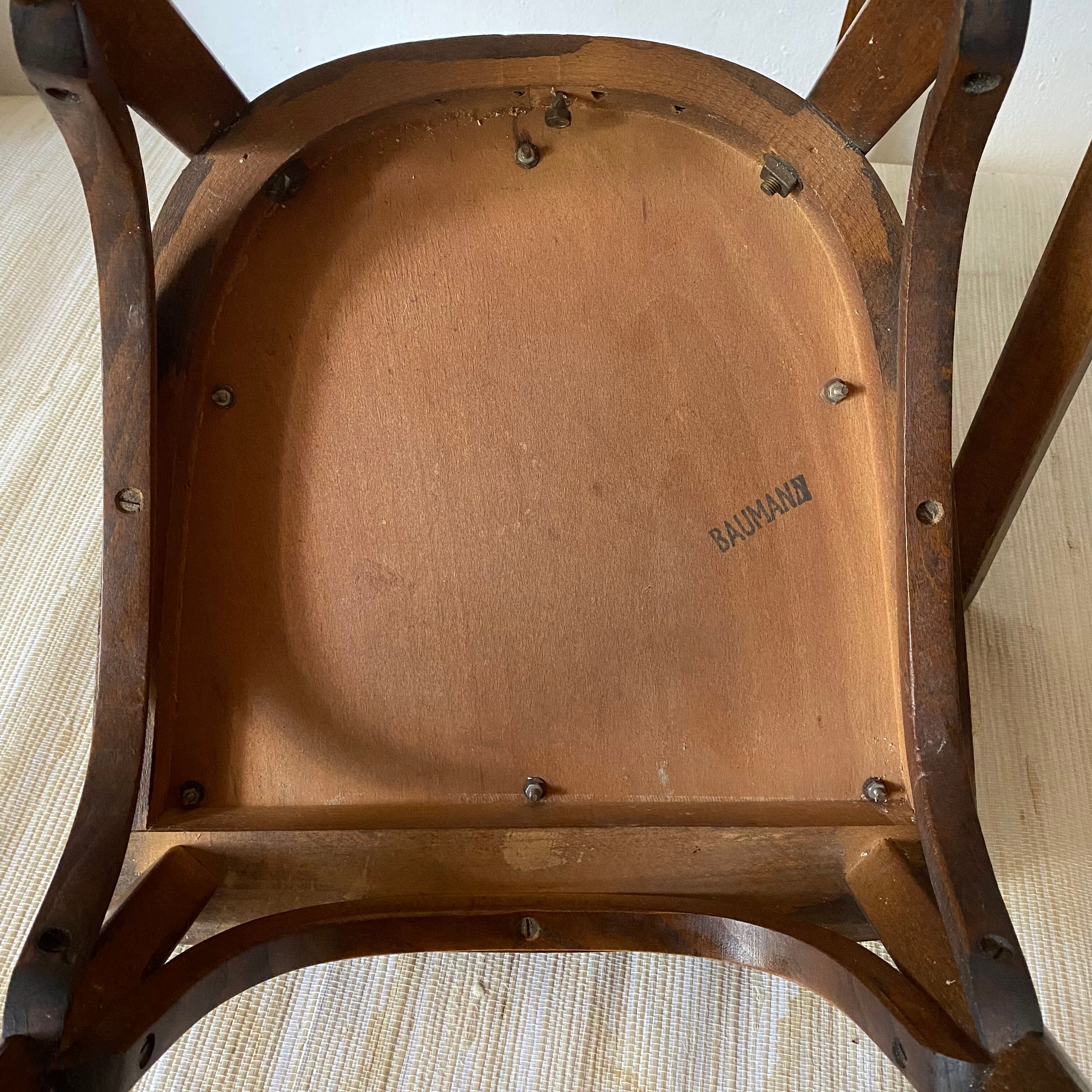 Baumann bistro chairs in wood and skaï