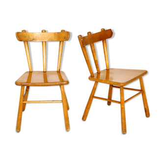 Jeu de 2 chaises scandinave Suède 1950