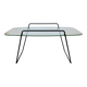 Table basse en verre et métal années 50