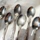 6 Small Vintage Rocaille Style Spoons