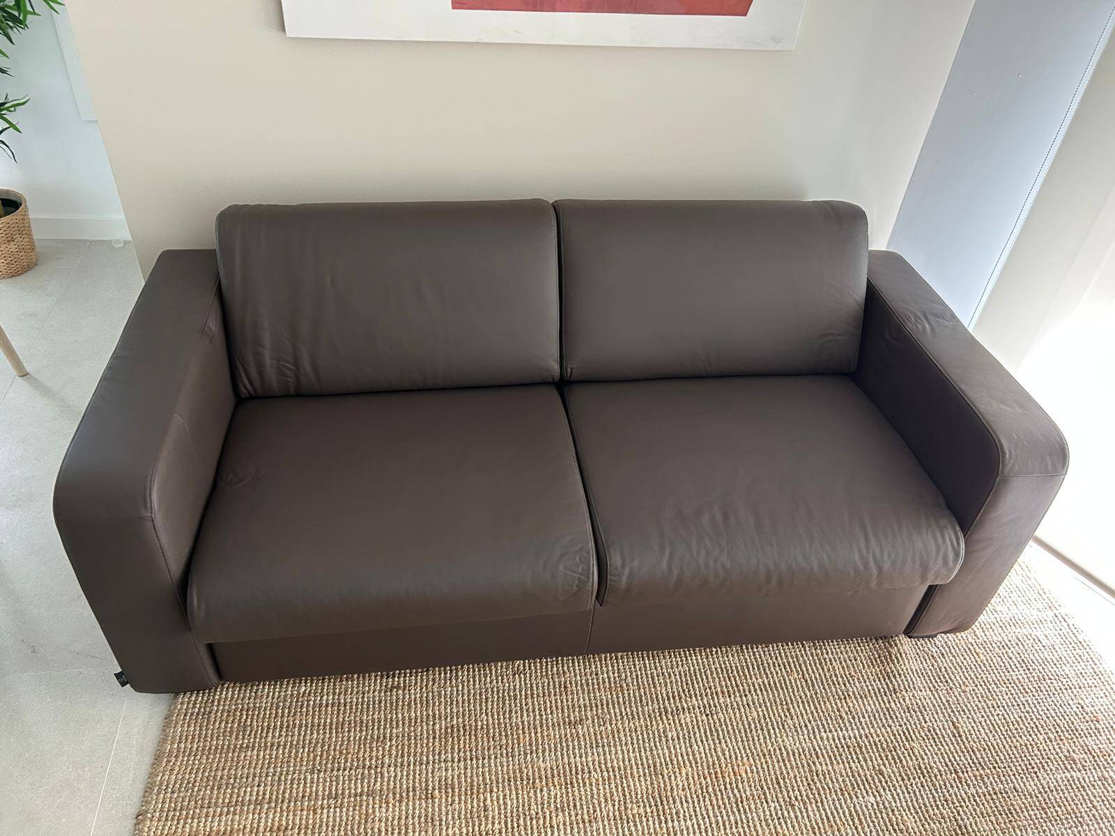 Sofá cama 3 plazas en piel