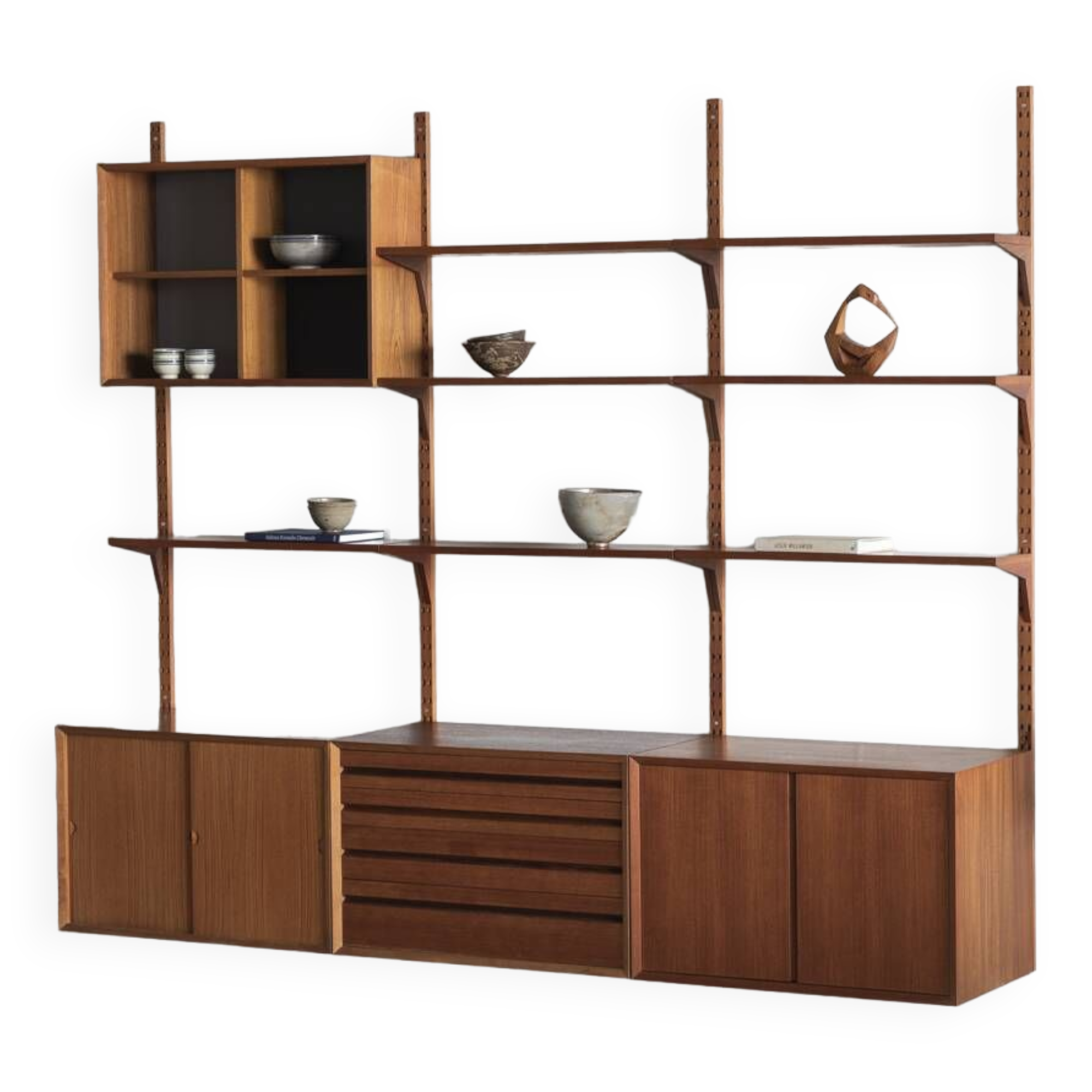 3-piece cado wall unit by poul cadovius for cado, denmark, 1960’s