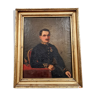 Oil on canvas: portrait of a notable neapolitan soldier in march 1854