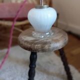 Opaline tulip mood lamp with white ruffles