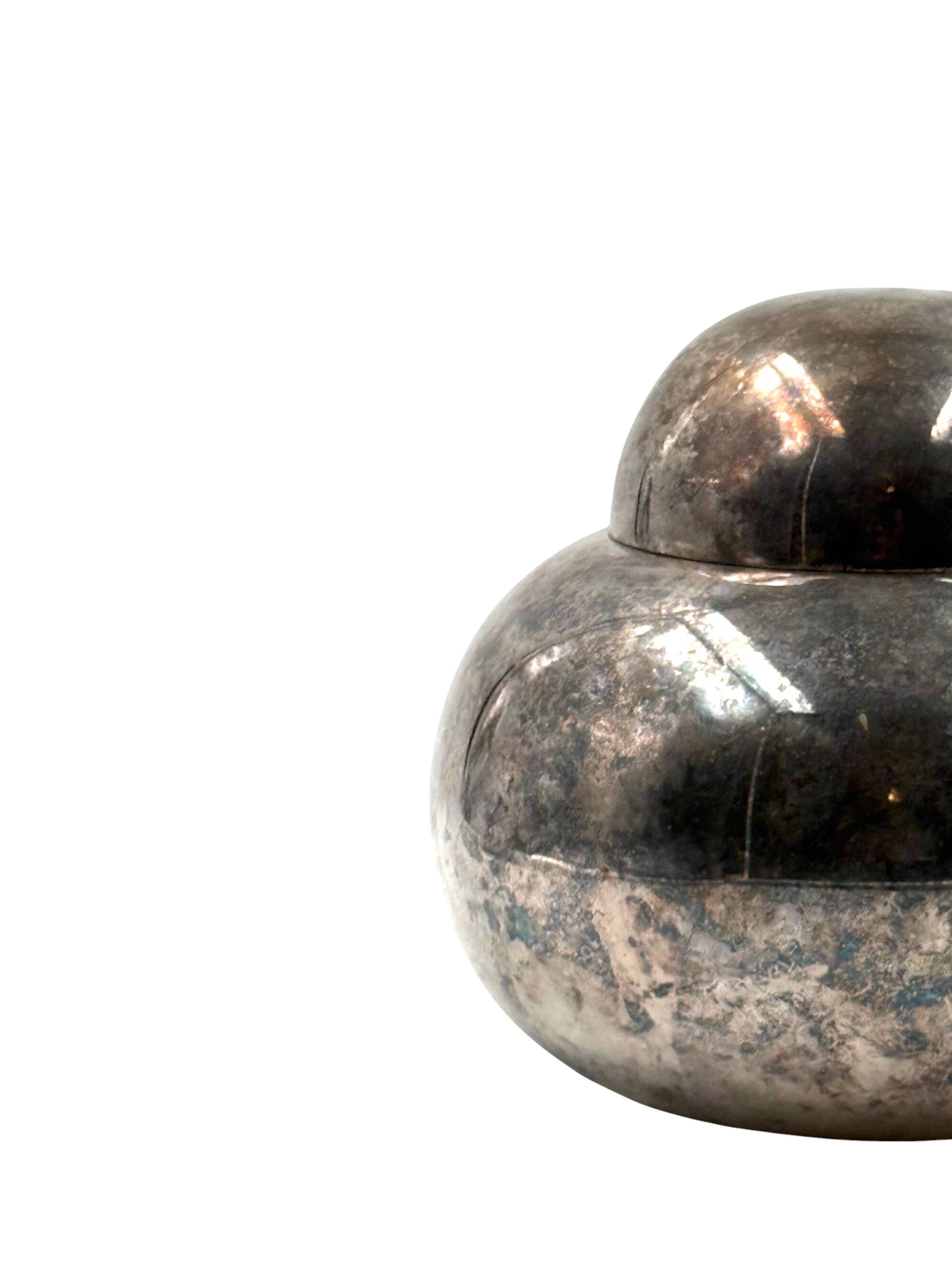 Mid-century Modern silver-plated ice bucket, Teghini Firenze Italy 1970s