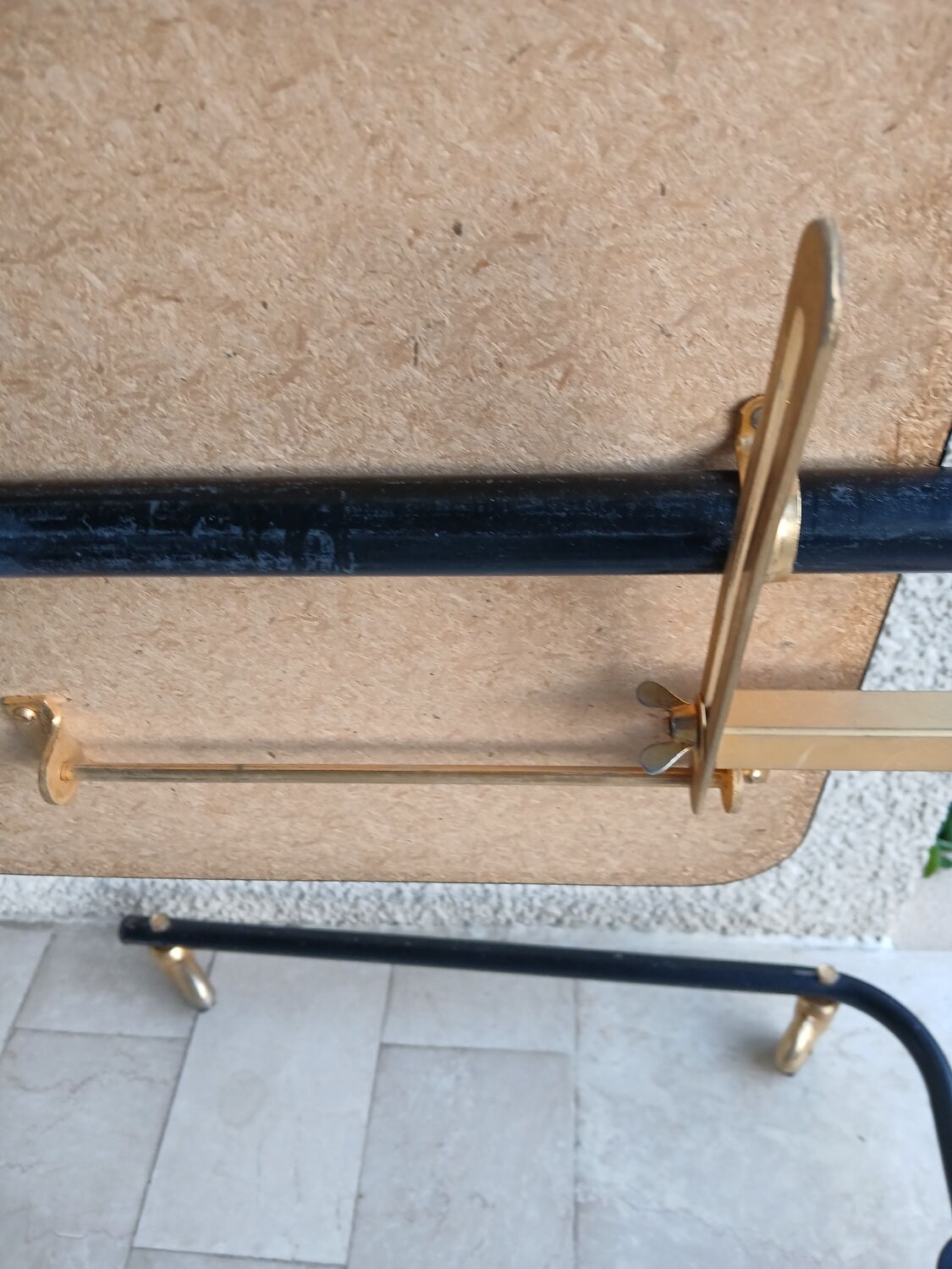 Adjustable rolling table in formica – Italian design by Damato – 1970s